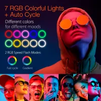 Trepied cu lampă Selfie Ring Light RL-18 457 mm Black photo 10