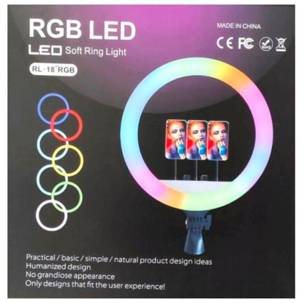 Штатив с круглой лампой Selfie Ring Light RL-18 457 мм Черный photo 12