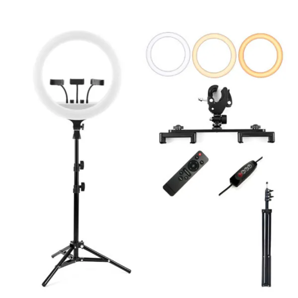 Штатив с круглой лампой Selfie Ring Light RL-21 533 мм Черный photo 4