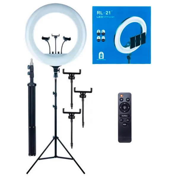 Штатив с круглой лампой Selfie Ring Light RL-21 533 мм Черный photo 5