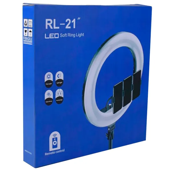 Штатив с круглой лампой Selfie Ring Light RL-21 533 мм Черный photo 7