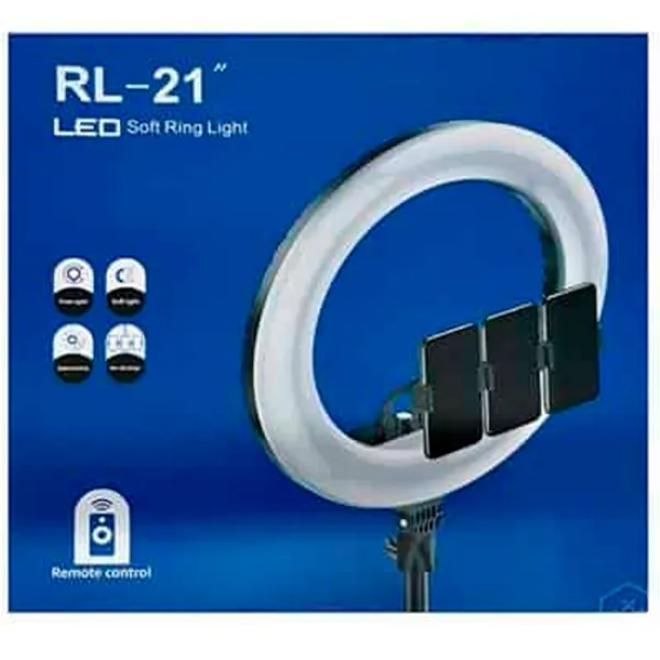 Штатив с круглой лампой Selfie Ring Light RL-21 533 мм Черный photo 8