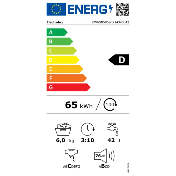 Mașină de spălat Electrolux EW6SN506W 6 kg / 1000 rpm / White photo 5