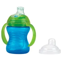 Sticluță cu pai Nuby NV0404003 240 ml 6 luni/ Silicon/ Multicolor photo 3