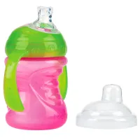 Sticluță cu pai Nuby NV0404003 240 ml 6 luni/ Silicon/ Multicolor photo 4