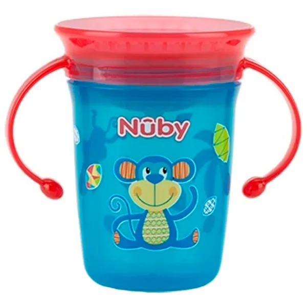 Sticluță Nuby NV0414001 240 ml 6 luni/ Polipropilenă/ Multicolor photo 2