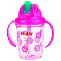 Sticluță cu pai Nuby NV0414017 240 ml 12 luni/ Tritan/ Multicolor photo 2