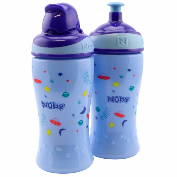 Бутылочка с соломинкой Nuby NV04017BLUE 360 мл 18 месяцев/ Силикон/ Синий photo 2