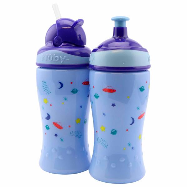 Бутылочка с соломинкой Nuby NV04017BLUE 360 мл 18 месяцев/ Силикон/ Синий photo 3
