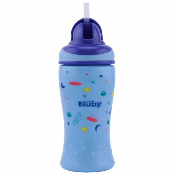 Sticluță cu pai Nuby NV04009 360 ml 12 luni/ Polipropilenă/ Multicolor photo 2 Sticluță cu pai Nuby NV04009 360 ml 12 luni/ Polipropilenă/ Multicolor photo 2