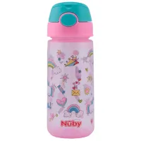 Sticluță cu pai Nuby NV04018 540 ml 36 luni/ Silicon/ Multicolor photo 2