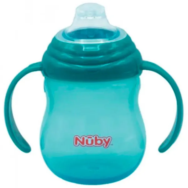 Sticluță cu pai Nuby NV04013 270 ml 6 luni/ Silicon/ Multicolor photo 2