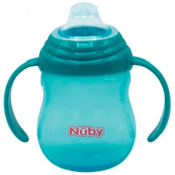 Sticluță cu pai Nuby NV04013 270 ml 6 luni/ Silicon/ Multicolor photo 2