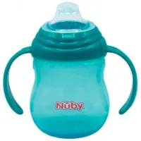 Sticluță cu pai Nuby NV04013 270 ml 6 luni/ Silicon/ Multicolor photo 2