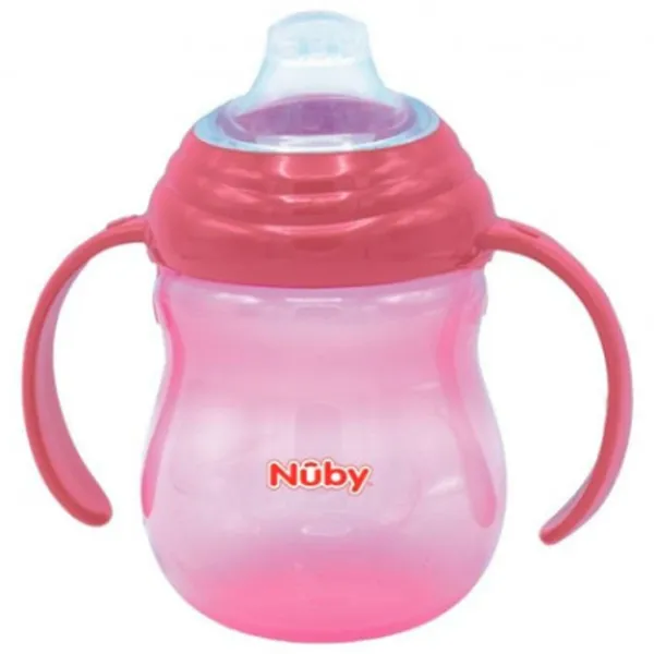 Sticluță cu pai Nuby NV04013 270 ml 6 luni/ Silicon/ Multicolor photo 3