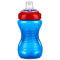 Sticluță cu pai Nuby ID9648 300 ml 9 luni/ Plastic/ Multicolor photo 2