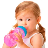 Sticluță cu pai Nuby ID9648 300 ml 9 luni/ Plastic/ Multicolor photo 4