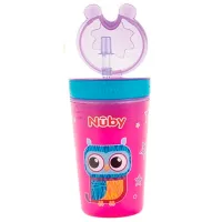 Sticluță cu pai Nuby ID10436 270 ml 18 luni/ Plastic/ Multicolor photo 2