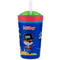 Sticluță cu pai Nuby ID10436 270 ml 18 luni/ Plastic/ Multicolor photo 3