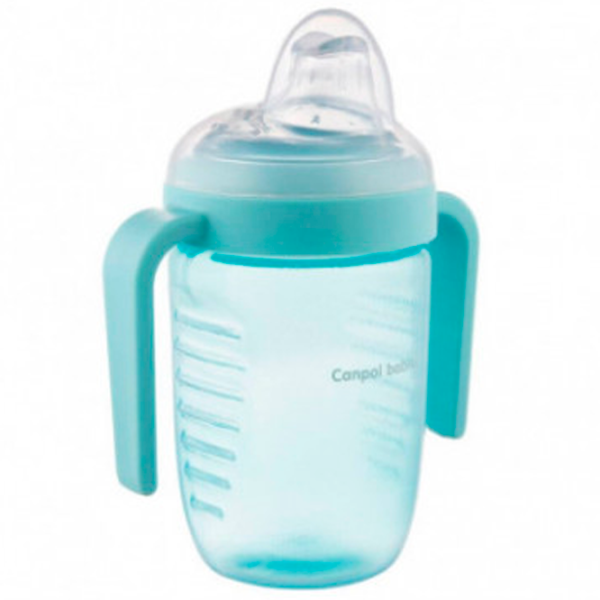 Sticluță cu pai Canpol 56/ 605 220 ml 9 luni/ Polipropilenă/ Multicolor photo 3