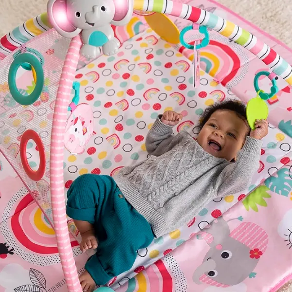 Covoraş pentru joc Bright Starts Gym & Ball Pit Rainbow Tropics () 0+/ Transformer/ Pink photo 5