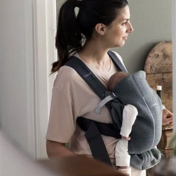 Marsupiu pentru copii BabyBjorn Mini Jersey () 11 kg/ Gray photo 3