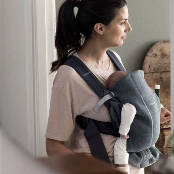 Marsupiu pentru copii BabyBjorn Mini Jersey () 11 kg/ Gray photo 3