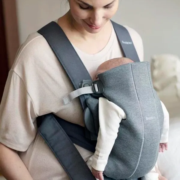 Marsupiu pentru copii BabyBjorn Mini Jersey () 11 kg/ Gray photo 4