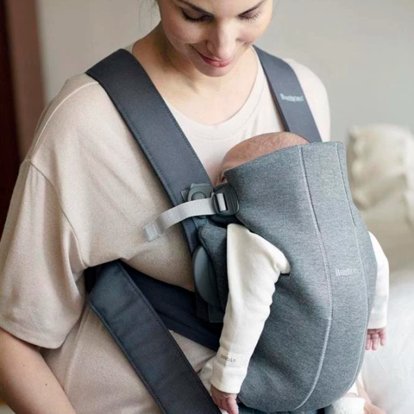 Marsupiu pentru copii BabyBjorn Mini Jersey () 11 kg/ Gray photo 4