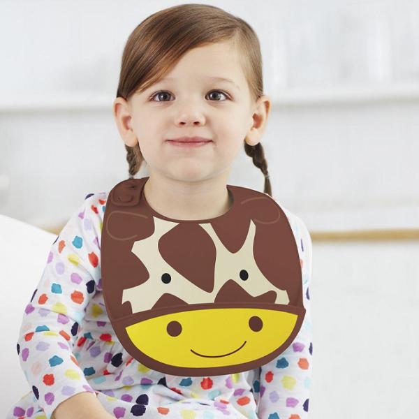 Bavetă Skip Hop Zoo Giraffe Clasică/ Silicon/ Brown photo 2