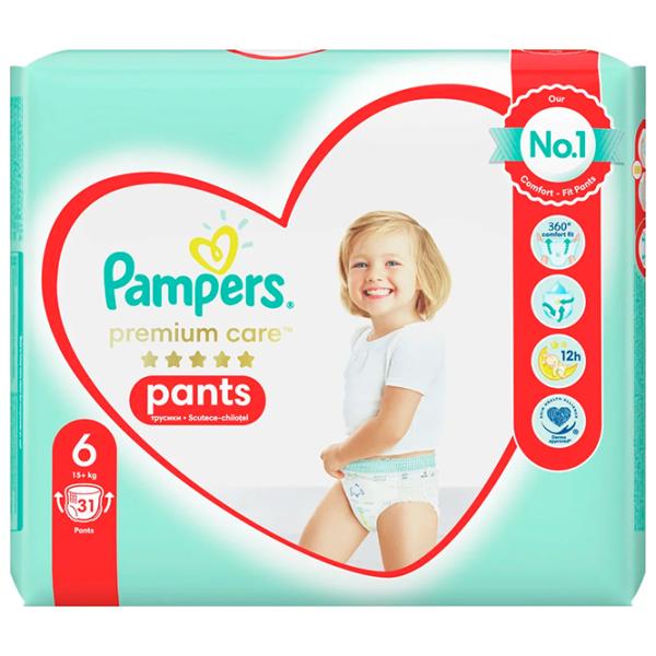Подгузники для детей Pampers Premium Care Pants 6 15+ кг/ 31 шт. photo 2