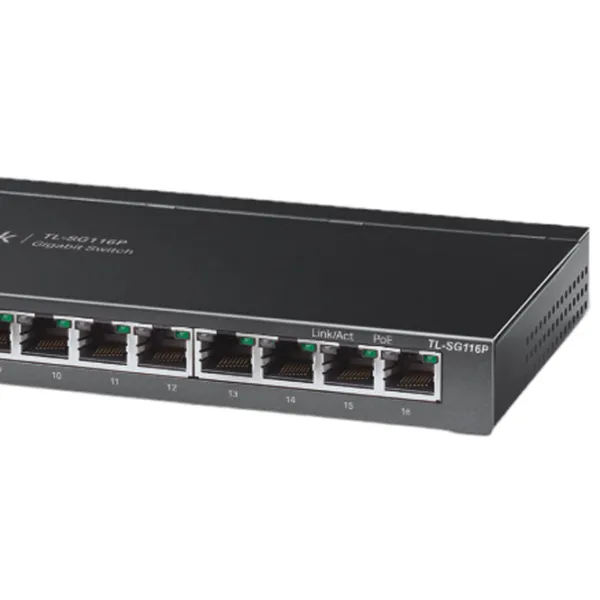 Коммутатор TP-Link TL-SG116P Черный photo 3 Коммутатор TP-Link TL-SG116P Черный photo 3