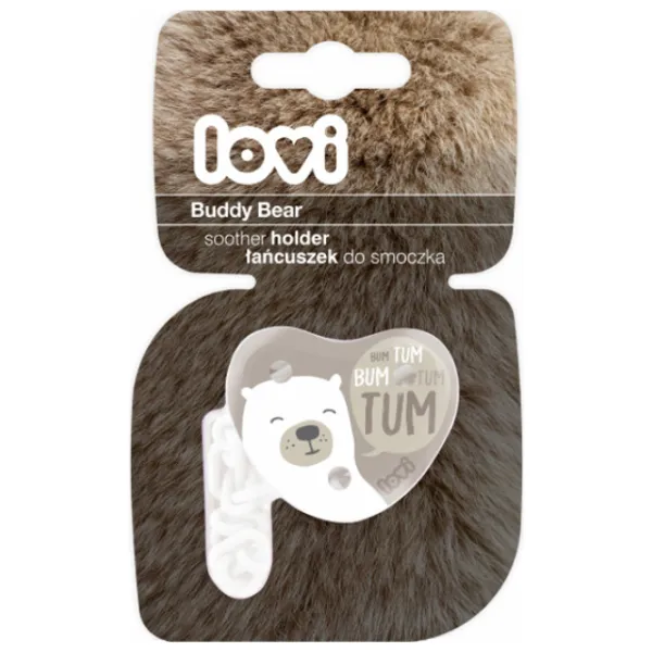 Клипса для пустышки Lovi Buddy Bear Унисекс/ 0 месяцев -/ Бежевый photo 2