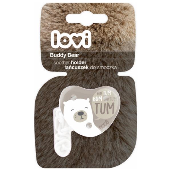 Клипса для пустышки Lovi Buddy Bear Унисекс/ 0 месяцев -/ Бежевый photo 2