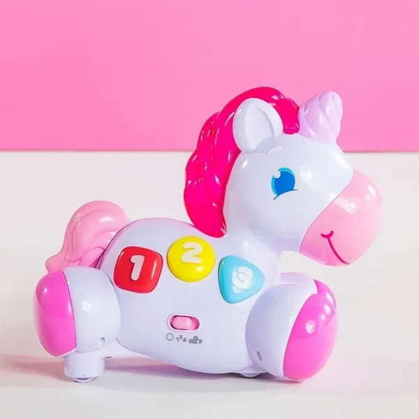 Jucărie interactivă Bright Starts Rock & Glow Unicornul Magic 074451103078 0.6+/ White photo 2