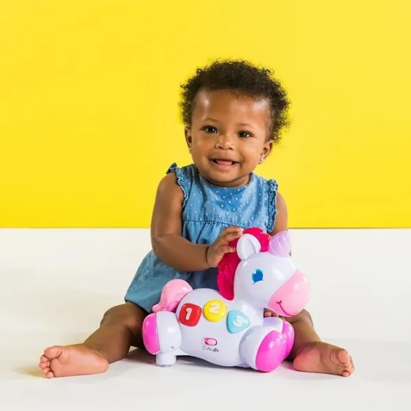 Jucărie interactivă Bright Starts Rock & Glow Unicornul Magic 074451103078 0.6+/ White photo 3