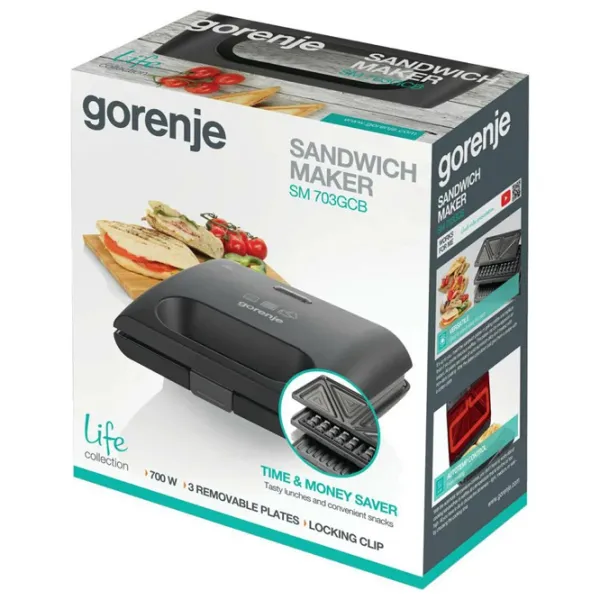 Aparat pentru sandvișuri Gorenje SM703GCB 700 W / Black photo 5