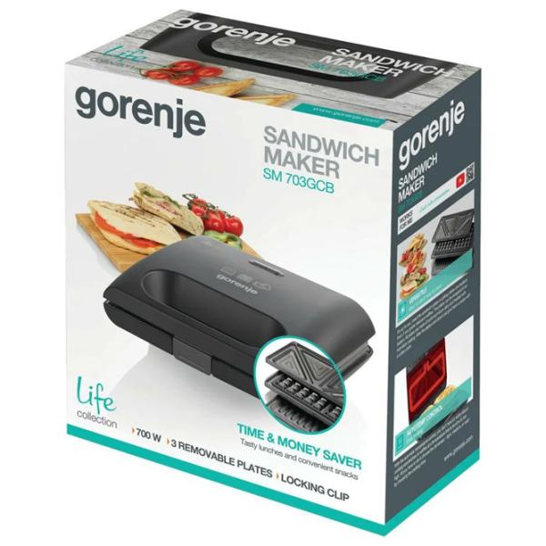 Aparat pentru sandvișuri Gorenje SM703GCB 700 W / Black photo 5