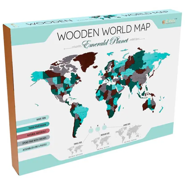 Пазл 3D Ewa Toys World Map Small 14+/ Количество деталей: 114 photo 2