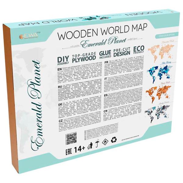 Пазл 3D Ewa Toys World Map Small 14+/ Количество деталей: 114 photo 3
