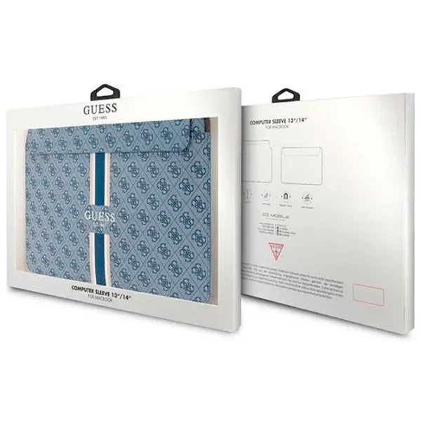 Husă pentru laptop GUESS 4G Printed Stripes 14"/ Blue photo 4