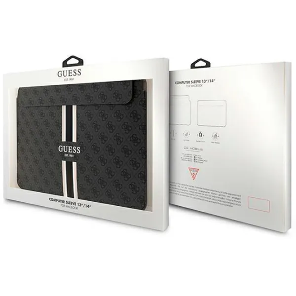 Husă pentru laptop GUESS 4G Printed Stripes 14"/ Black photo 4