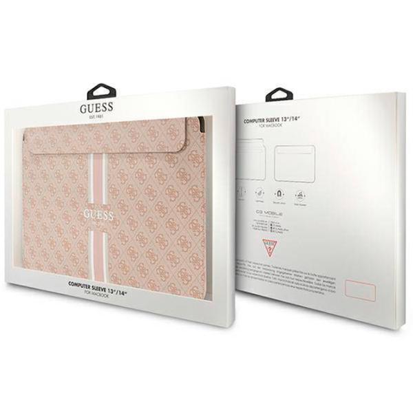 Husă pentru laptop GUESS 4G Printed Stripes 14"/ Pink photo 4