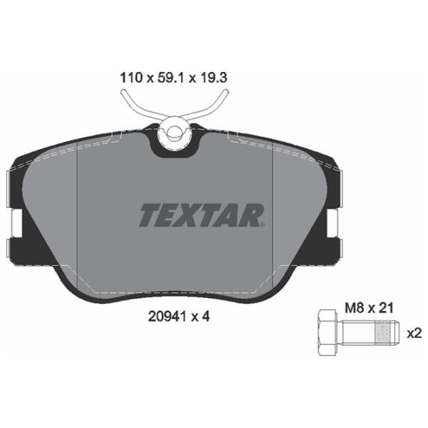 Тормозные колодки Textar 2094102 передние/ Дисковые photo 2 Тормозные колодки Textar 2094102 передние/ Дисковые photo 2