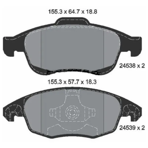 Тормозные колодки Textar 2453801 передние/ Дисковые photo 2 Тормозные колодки Textar 2453801 передние/ Дисковые photo 2