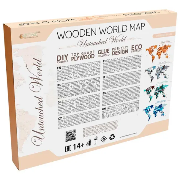 Пазл 2D Ewa Toys World Map S Untouched World 14+/ Количество деталей: 114 photo 3
