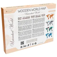 Puzzle 2D Ewa Toys World Map S Untouched World 14+/ Numărul de piese: 114 photo 3