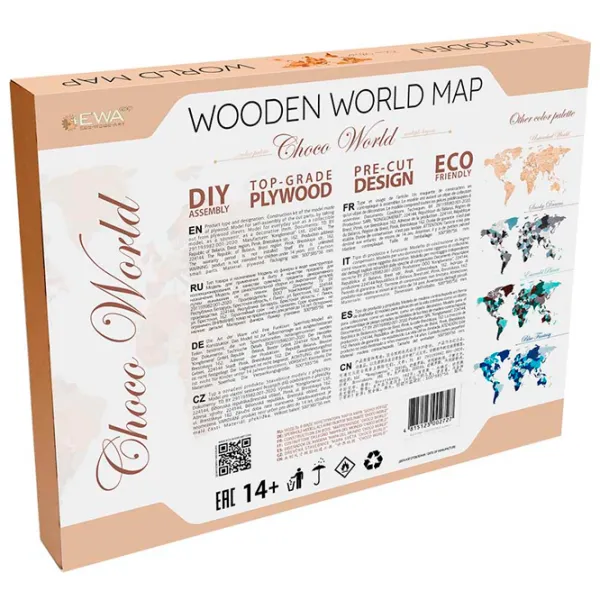 Puzzle 2D Ewa Toys World Map S Choco World 14+/ Numărul de piese: 114 photo 5