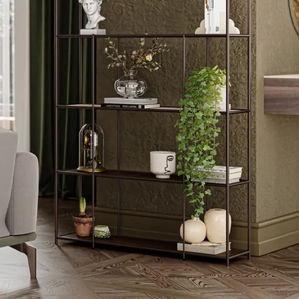 Etajeră Paola 3200407753 160 x 100 x 27 cm/ Metal/ Brown photo 2