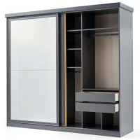 Шкаф Раздвижной Dogtas Lorenta 244 x 69см x 225 / ЛДСП / Антрацит photo 2